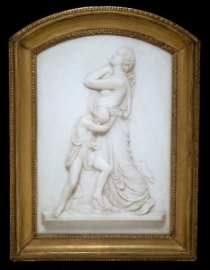 (fig.6) Edward Sheffield Bartholomew (1822-1858) Hagar and Ishmael, Rome 1856, marble, 28 x 19 5/8 in., Art Institute of Chicago.
