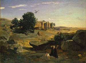 (fig. 1) Camille Corot (1796-1875) Hagar in the Wilderness, 1835, oil on canvas; 71 x 106 1/2 in.