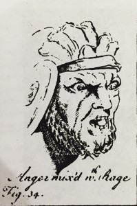 Charles Le Brun, Anger Mixed with Rage, engraving published as fig. 34 in A Method to Learn to Design the Passions, 1734.