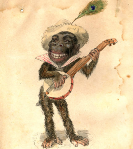 Charles Briton, Gorilla, 1873. Costume design from Mistick Krewe of Comus’ 1873 “Missing Links” parade.