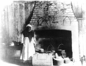 “Interior of the kitchen at Refuge plantation, Camden County, Georgia” Photograph by L.D. Andrew, 1936, from a vintage photograph taken ca. 1880 (figure ten)
