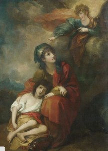 (fig.1) Benjamin West (1738-1820), Hagar and Ishmael, 1776, reworked 1803, oil, 76 x 54 ½ in., Metropolitan Museum of Art.