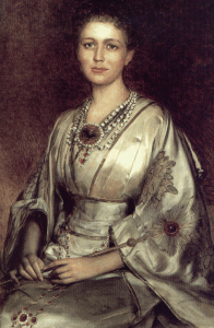 Portrait of Winnie Davis, the Daughter of the Confederacy, in her Comus Regalia. 1892.